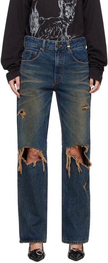 Džínsy We11done Distressed Jeans Modrá | WD-DP2-24-328-W-BL, 0