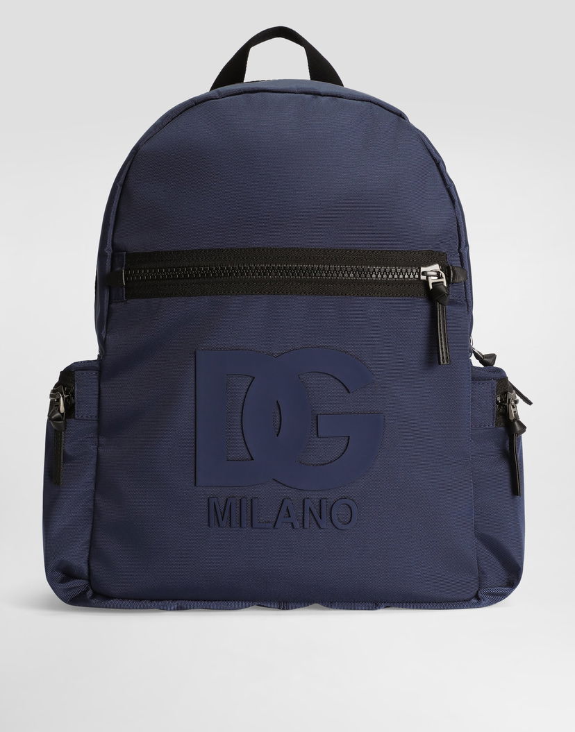 Batoh Dolce & Gabbana Nylon Backpack With Dg Rubber Patch Navy | EM0084AU92780651