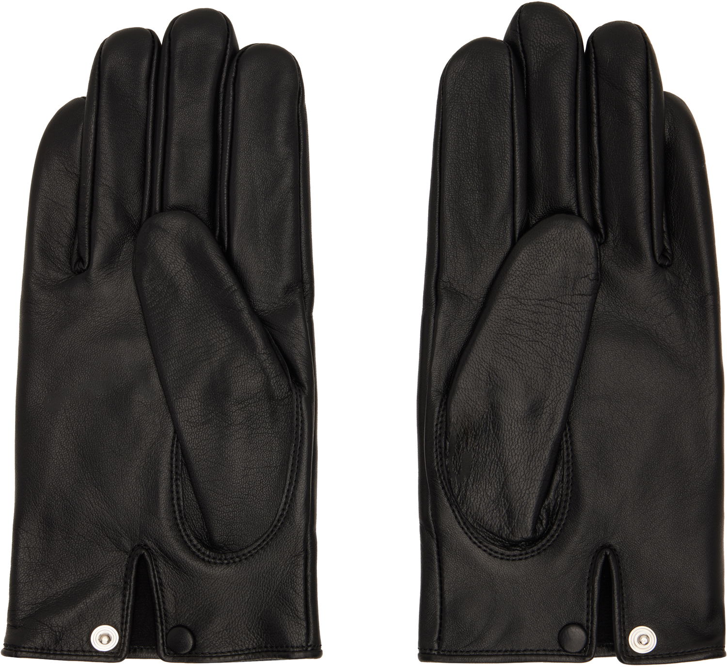 Rukavice Yohji Yamamoto Yohji Yamamoto Padded Short Leather Gloves Čierna | HL-W01-779, 1
