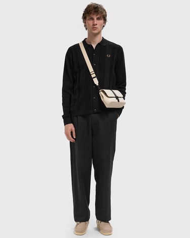 Košeľa Fred Perry Knitted Button-Through Shirt Čierna | K9726-102, 1