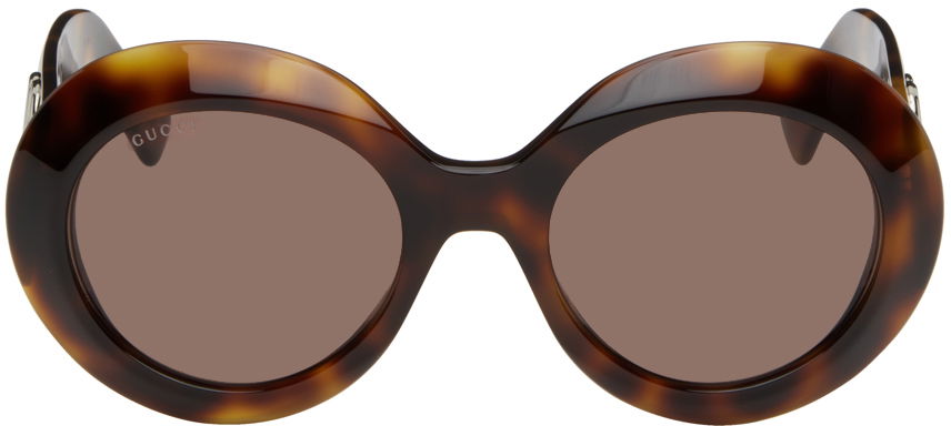 Oblečenie Gucci Gucci Tortoiseshell Oval Sunglasses Hnedá | GG1647S, 0