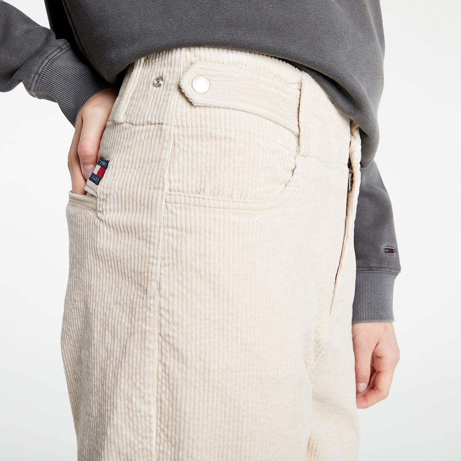Nohavice Tommy Hilfiger Corduroy High Rise Pants Béžová | DW0DW11183 ABI, 1