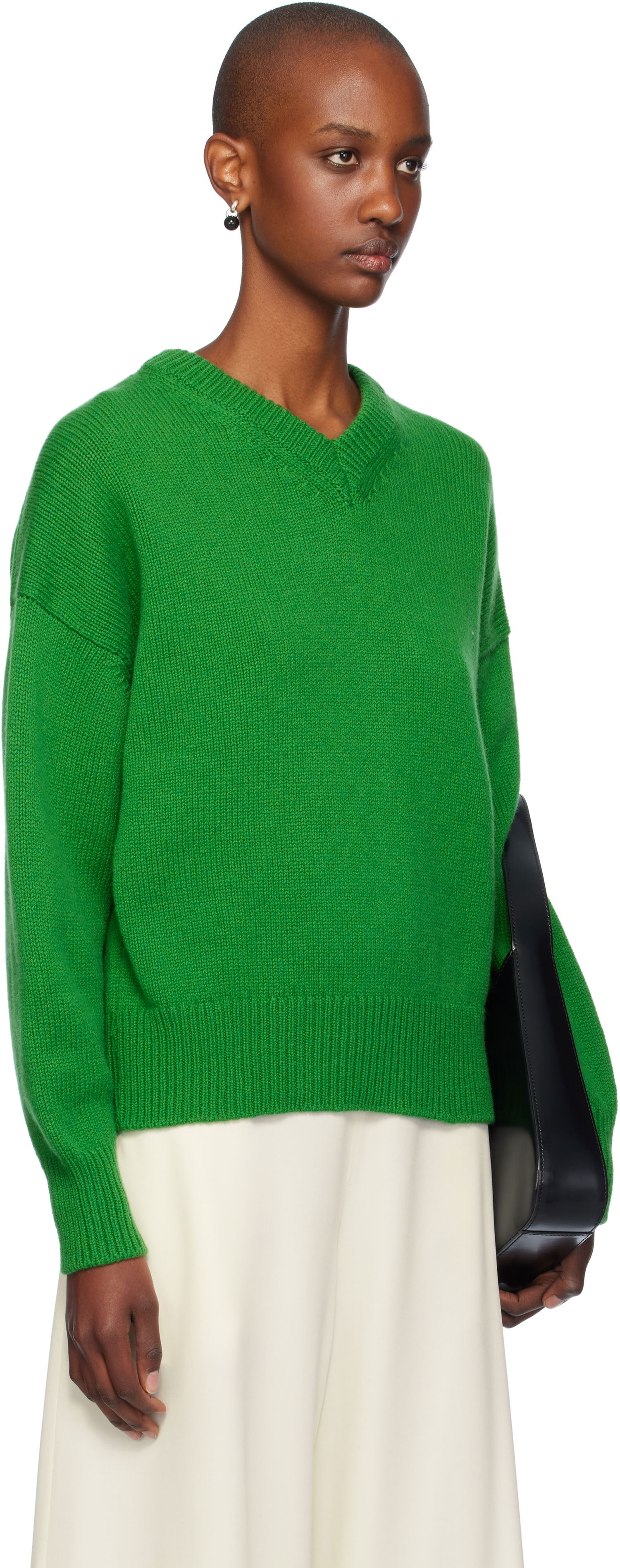 Sveter &Daughter Slouch V-Neck Sweater Zelené | F2205, 1