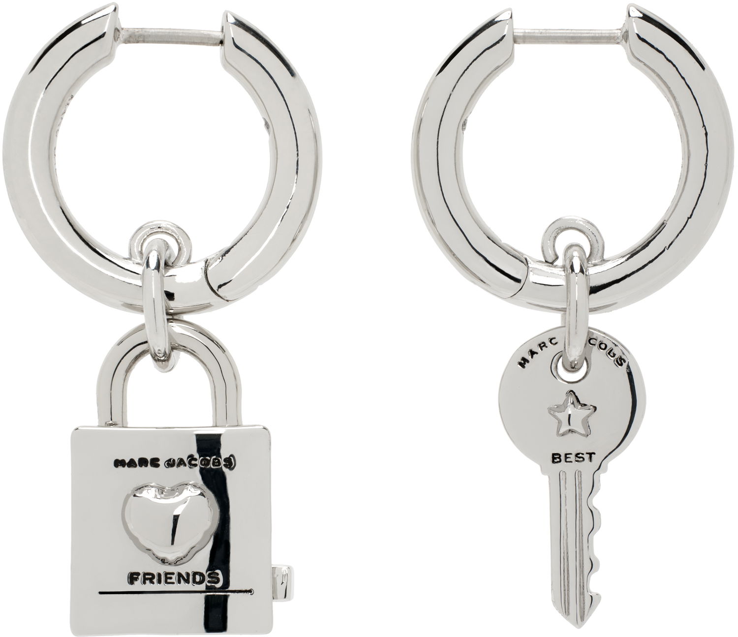 Náušnice Marc Jacobs Marc Jacobs Friendship Padlock Charm Hoop Earrings Metalická | 2R4JER001J44, 0