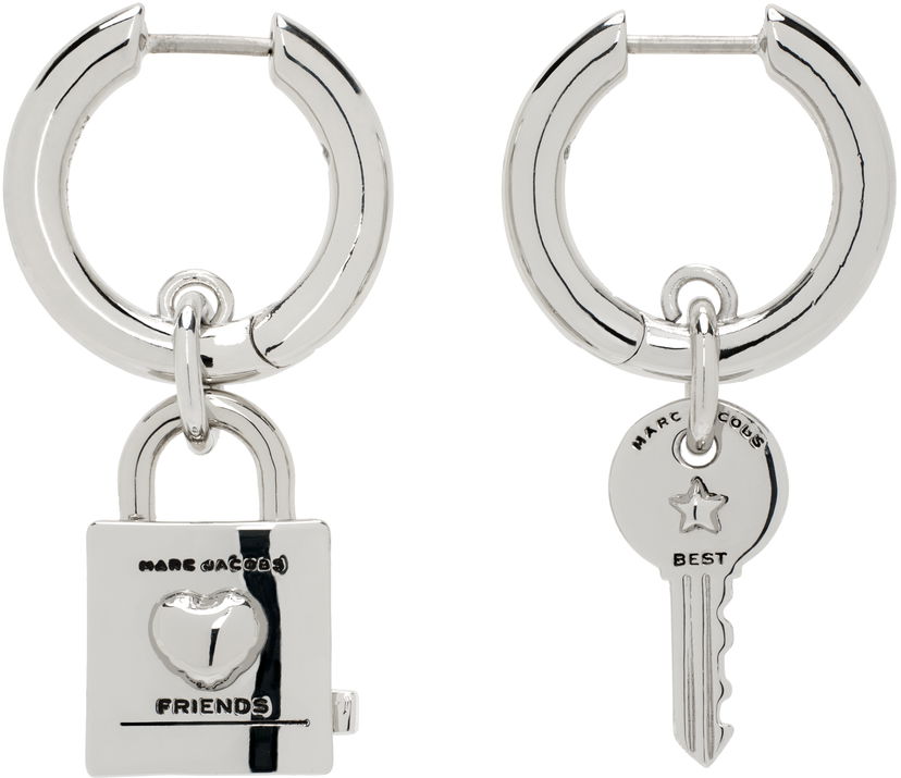 Náušnice Marc Jacobs Marc Jacobs Friendship Padlock Charm Hoop Earrings Metalická | 2R4JER001J44