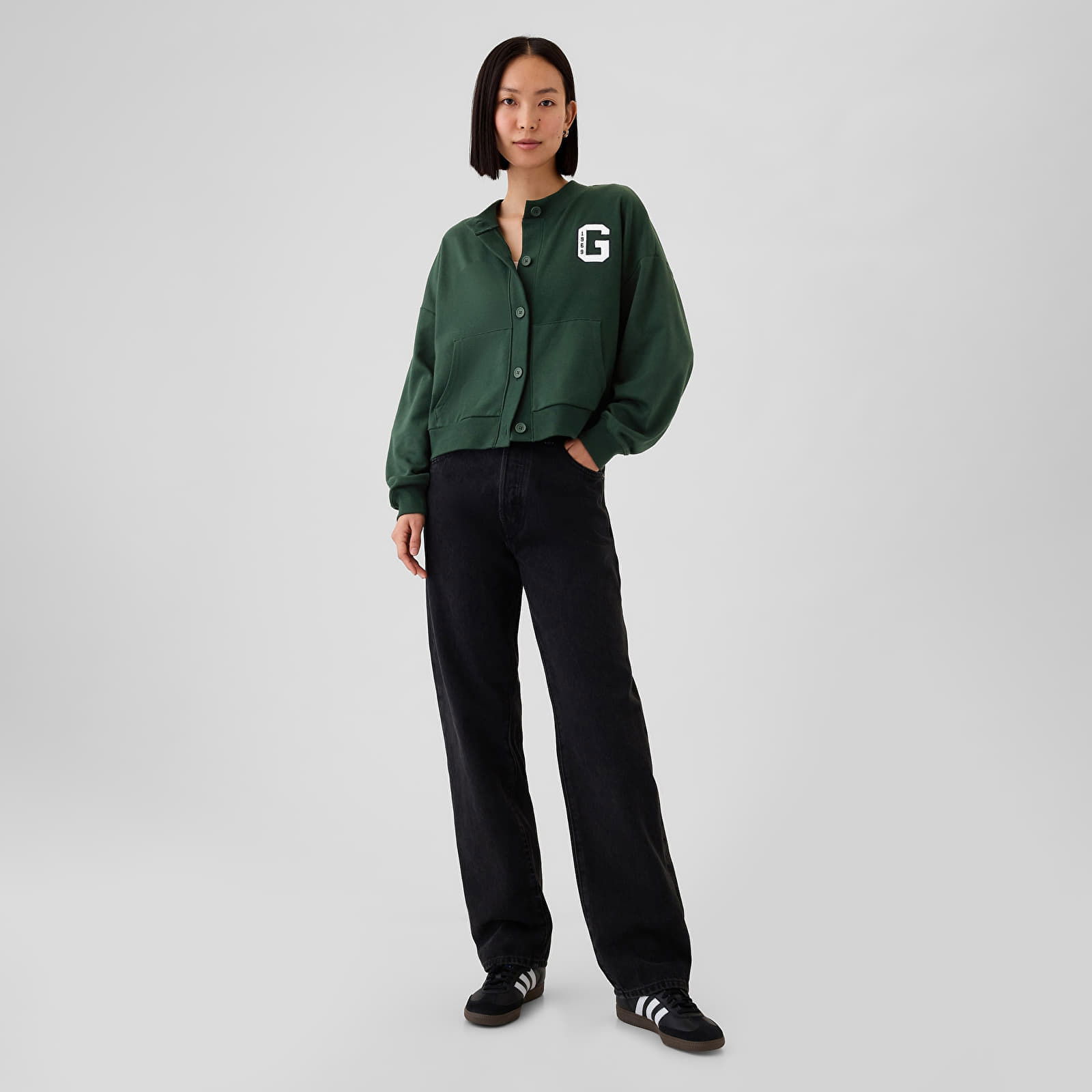 Sweatshirt Logo Crew Cardigan Essex Green S