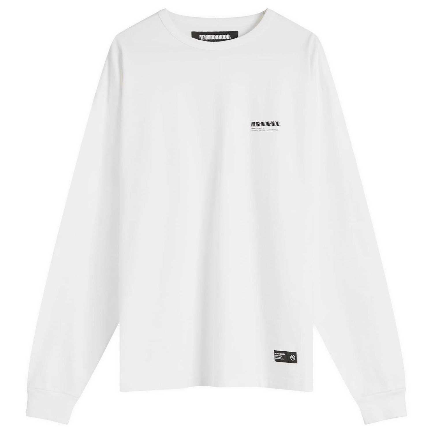 Tričko Neighborhood Classic Logo Longsleeve T-Shirt, Size Large Biela | 251FPNH-CSM03-WHT, 1