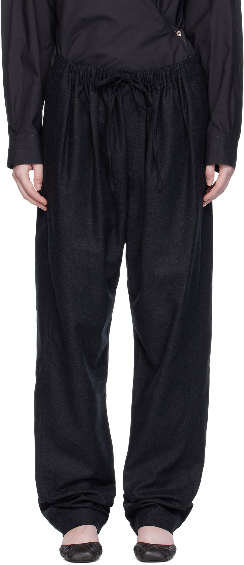Nohavice LEMAIRE Drawstring Trousers Čierna | PA1222 LF1158