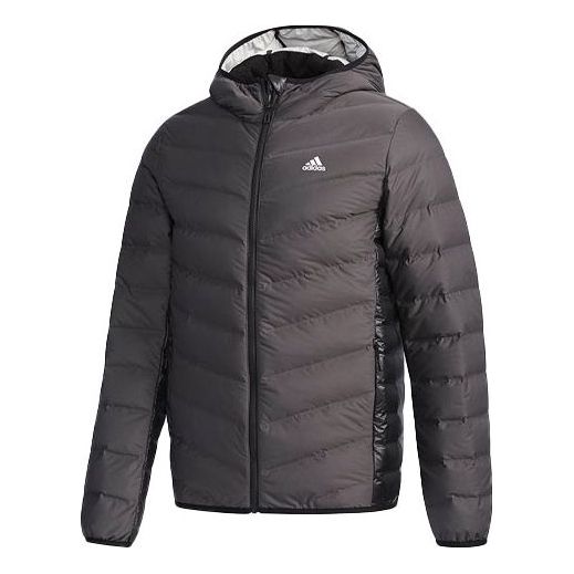 Prešívaná bunda adidas Originals Hooded Down Jacket with Side Splicing Šedá | CV6813