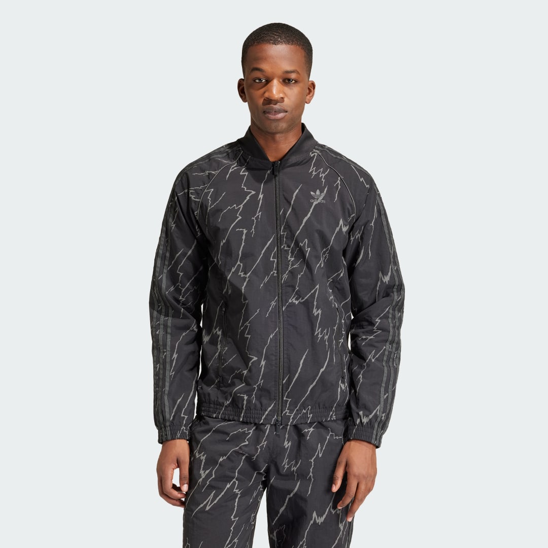 Bunda adidas Originals Allover Print SST Jacket Čierna | IZ3288, 0