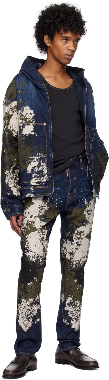 Mikina DSQUARED2 Dsquared2 Workwear Zipped Denim Jacket Modrá | S74AM1559_S30664, 3