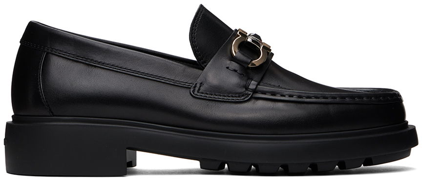 Tenisky a topánky FERRAGAMO Hardware Leather Loafers Čierna | 768108, 0