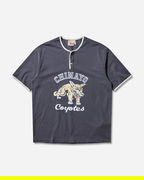 Index and Archives Sunset Chimayo Coyotes Graphic Henley T-Shirt with Contrast Trim