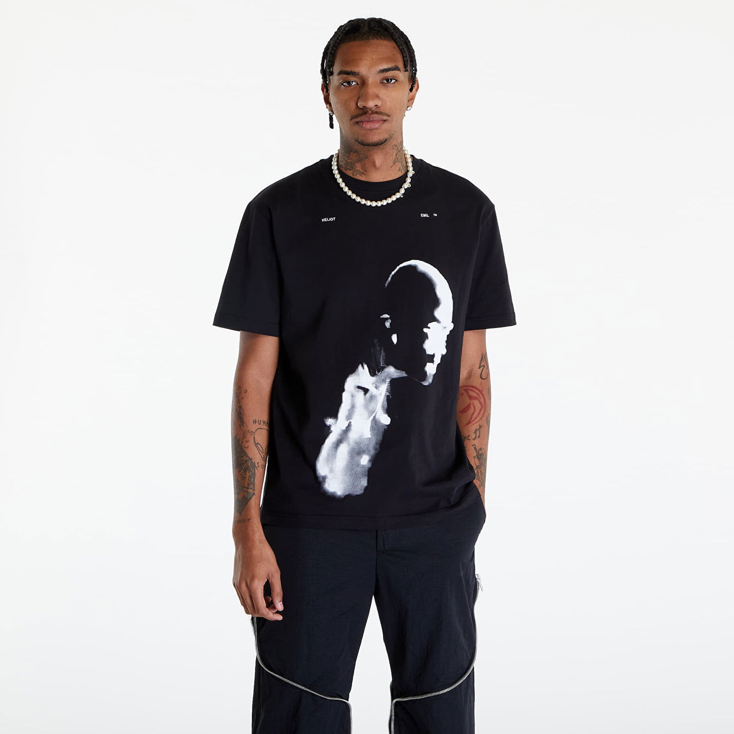 Tričko HELIOT EMIL Ai Generated Print Black T-Shirt Čierna | HE_M_09_041_C07_BLK01, 0