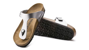 Tenisky a topánky Birkenstock Birkenstock Gizeh Birko-Flor Silver Narrow Fit Metalická | 43853, 7