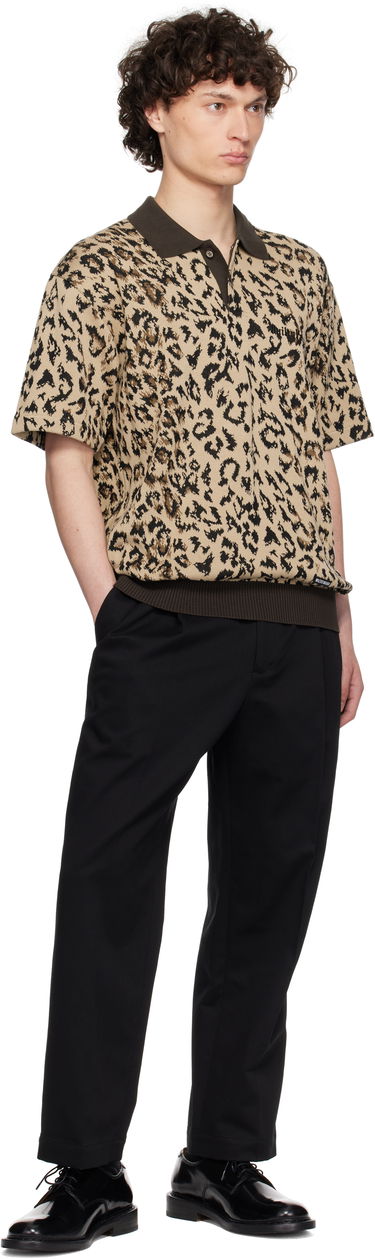 Polo tričko WACKO MARIA WACKO MARIA Jacquard Knit Polo Béžová | 25SS-WMK-KN22, 3