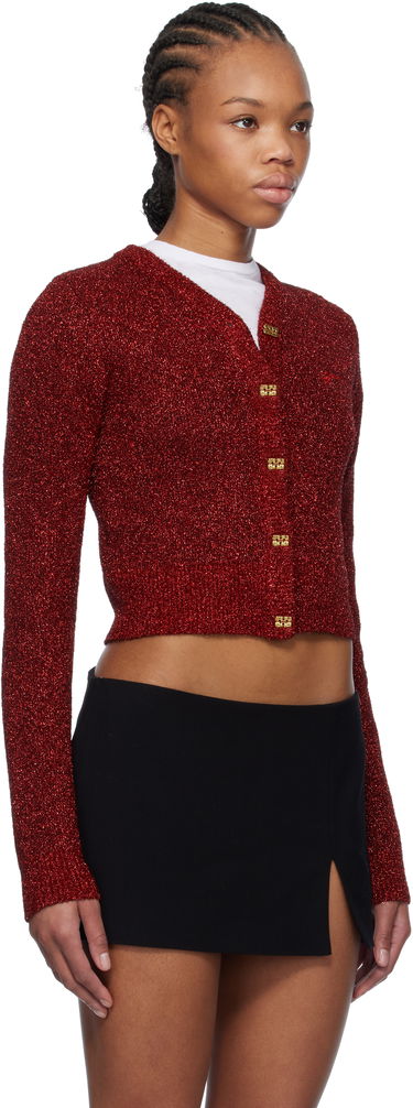 Sveter GANNI Ganni Sparkle Short Cardigan Červená | K2367, 1