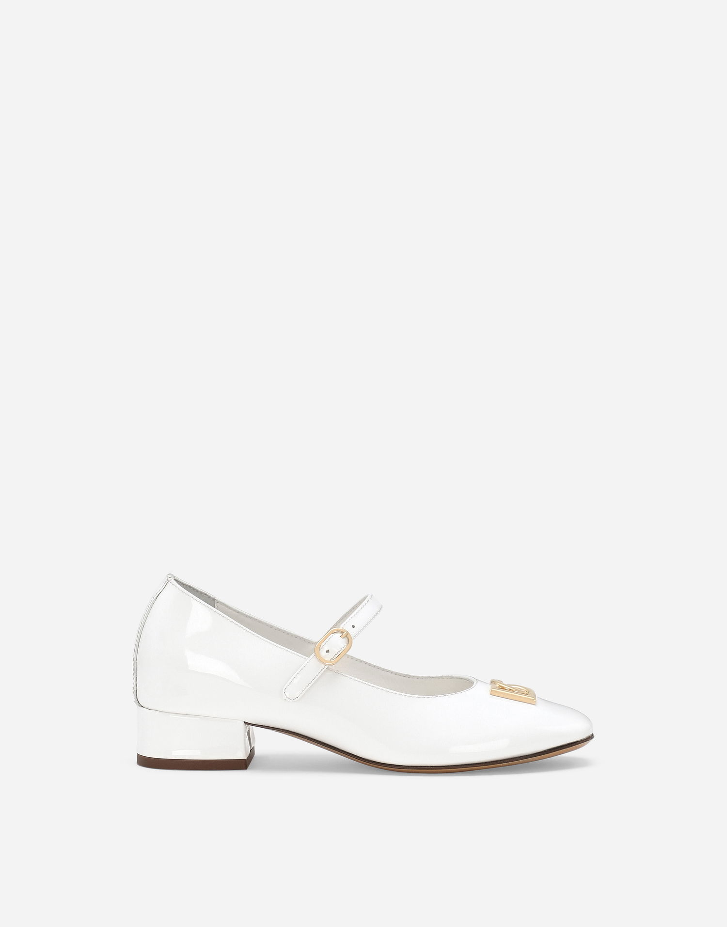 Tenisky a topánky Dolce & Gabbana Dolce & Gabbana Patent Leather Ballet Flats With Heel with DG Logo Biela | D11034A132887682, 0