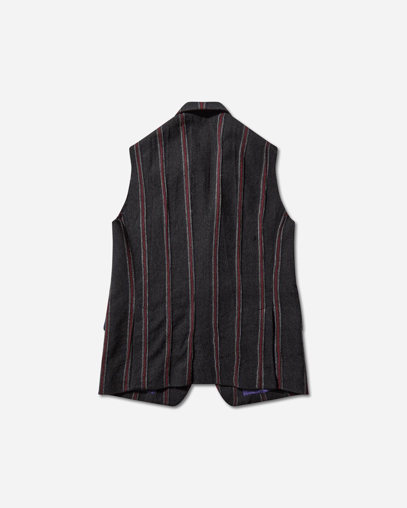 Vesta Needles Striped Tweed Sleeveless Jacket Rôznofarebný | RW133 GREY
