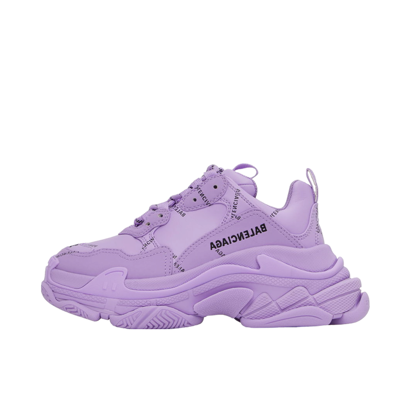 Tenisky a topánky Balenciaga Purple Triple S Allover Logo Fialová | 524039 W2FA1