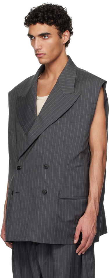 Vesta HED MAYNER Hed Mayner Pinstripe Vest Set Navy | HMMA15019C-HA186, 4