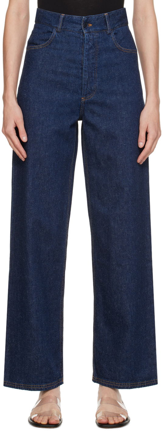 Džínsy Baserange High-Waisted Wide Leg Jeans Navy | TRNA-CO-SP24, 0