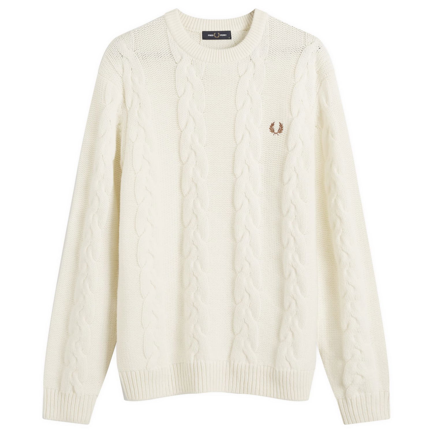 Sveter Fred Perry Cable Knit Jumper Large Biela | K8562-560, 0