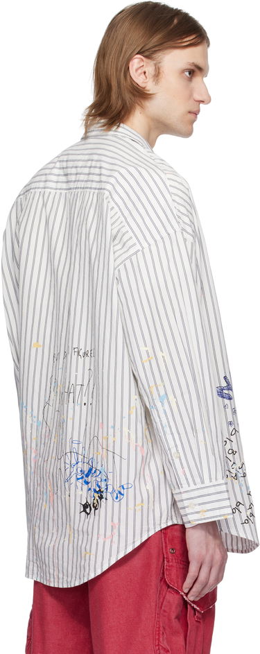 Košeľa R13 R13 Drop Neck Striped Shirt Biela | R13MR004-R486B, 2