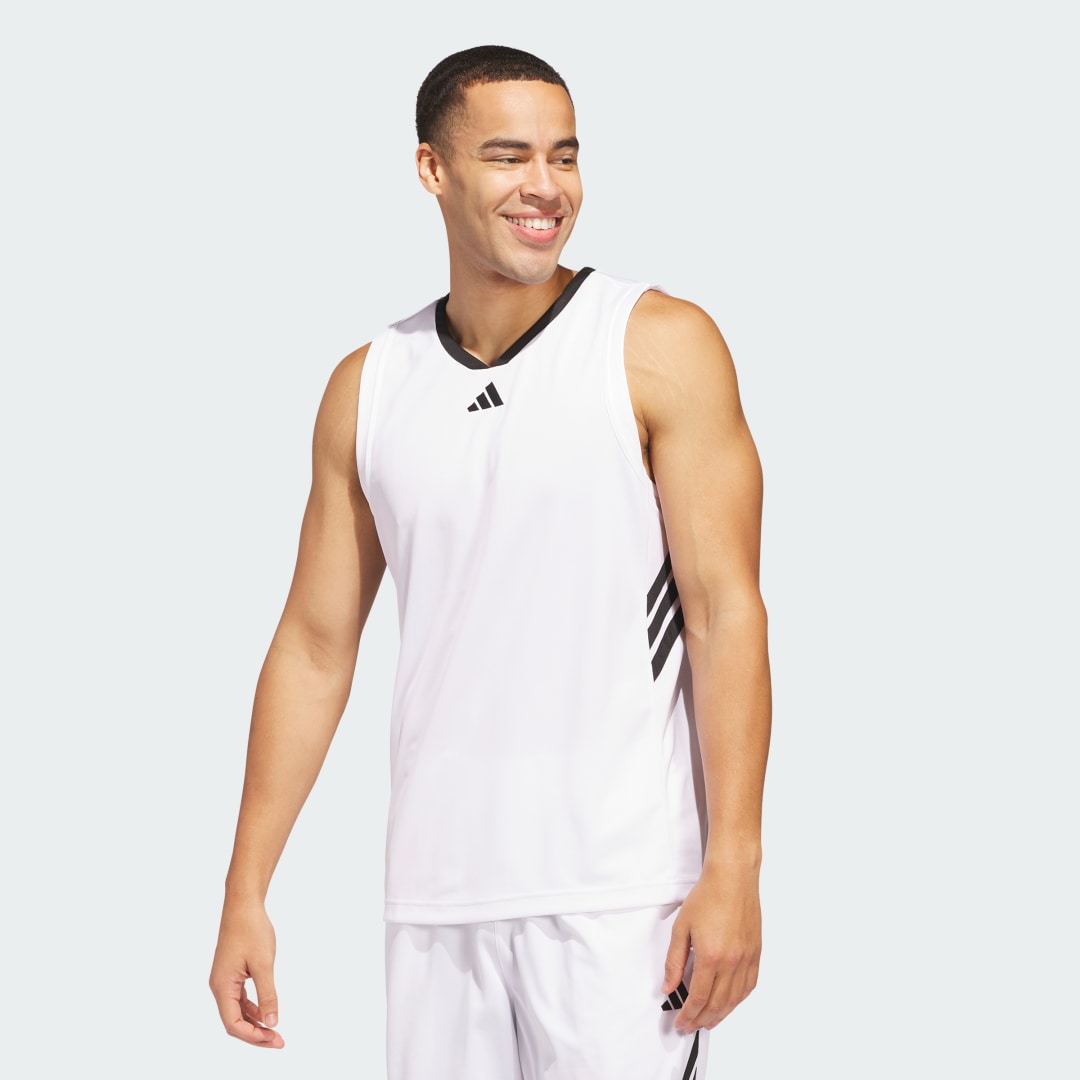 Tielko adidas Performance Basketball Legends Tank Top Biela | JN4745, 0