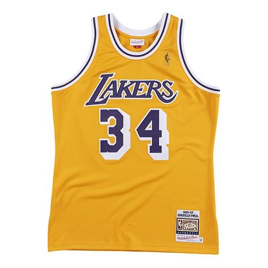 Dres Mitchell & Ness Mitchell & Ness NBA Los Angeles Lakers Shaquille ONeal  #34 Basketball Jersey Žltá | AJY4AC18066-LALLTGD96SON, 0