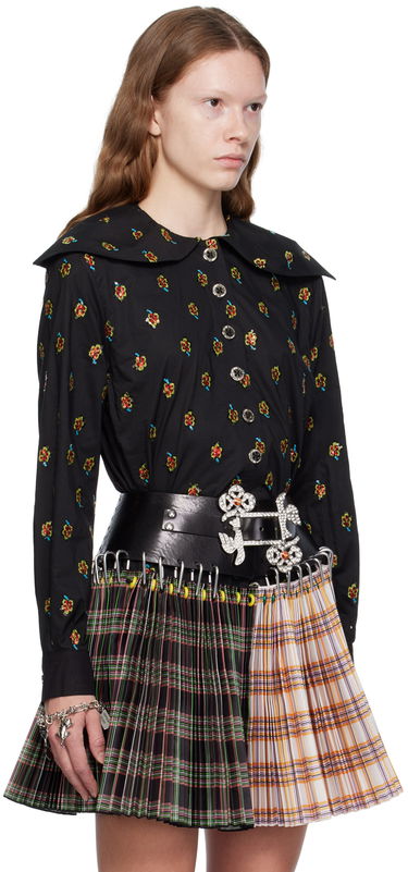 Košeľa Chopova Lowena Exclusive Black Floral Embroidered Shirt Čierna | 2186, 4