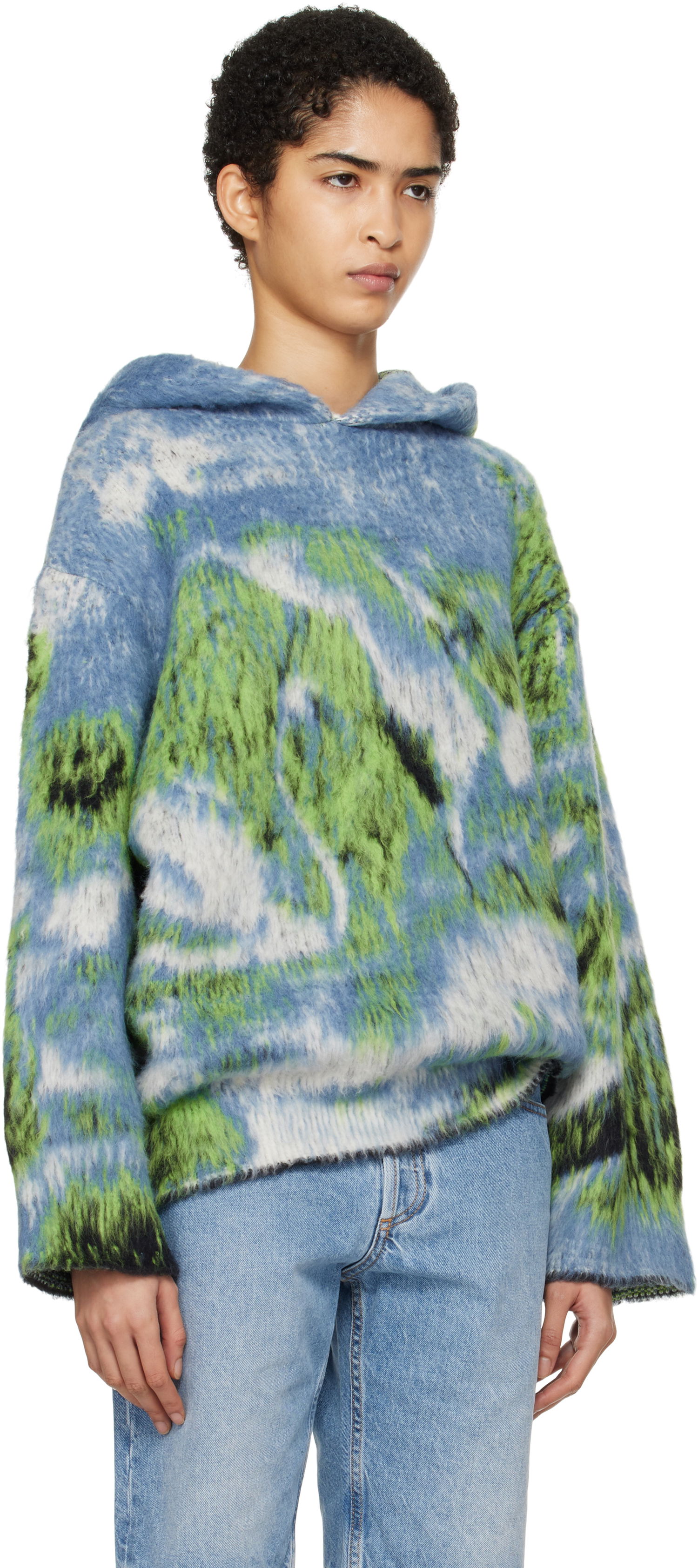 Mikina The Attico Attico Swan Print Knit Hoodie Rôznofarebný | 250WCK00114 MIX015AA, 1