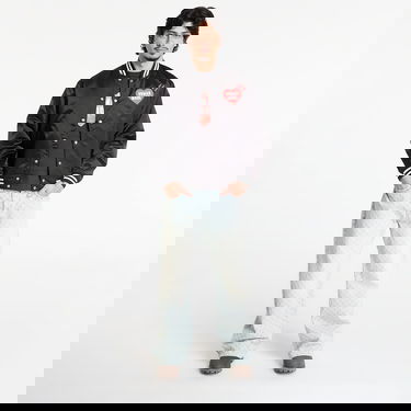 Bomber bunda Human Made HUMAN MADE Nylon Stadium Jacket Čierna | HM30JK038BK, 7