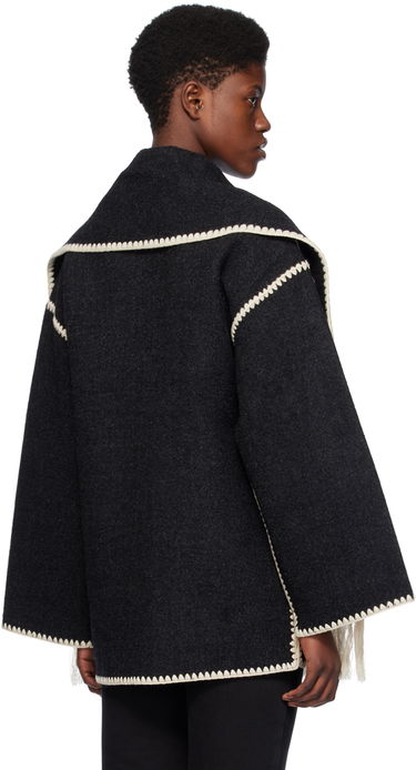 Šál TOTEME Embroidered Wool-Blend Cape Čierna | 221-117-709, 2