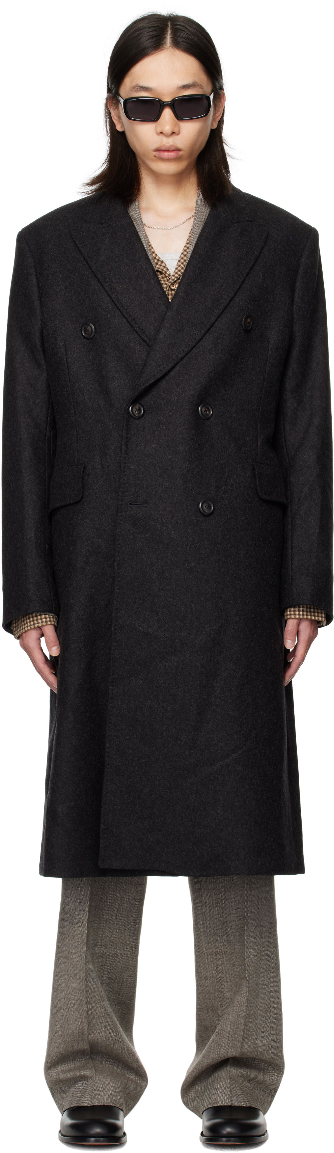 Kabáty OUR LEGACY OUR LEGACY Whale Double-Breasted Coat Čierna | M4251WG, 0