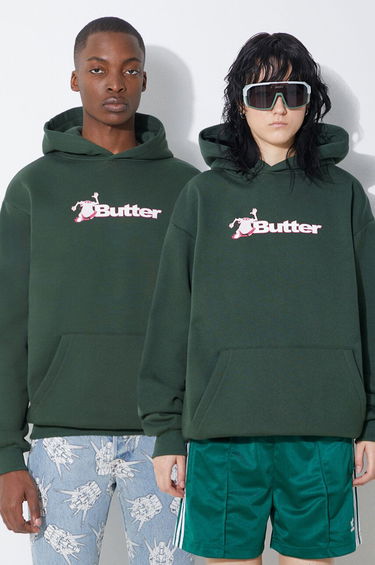 Mikina Butter Goods Hoodie With Print Zelené | BGQ1241802, 0
