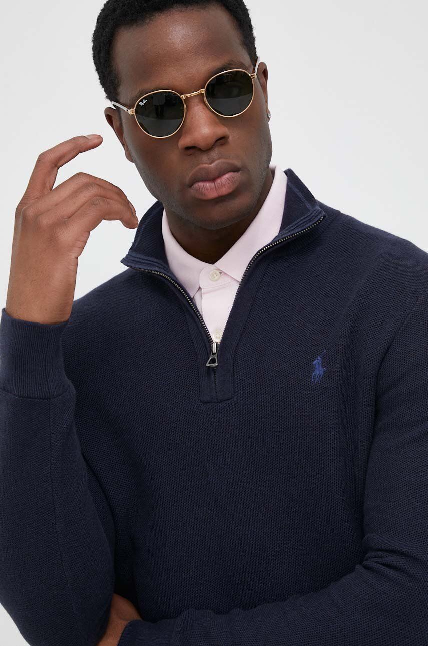 Sveter Polo by Ralph Lauren Embroidered-logo Half-zip Jumper Navy | 710914236, 0
