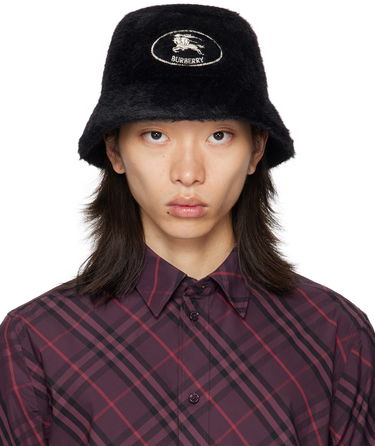 Klobúk Burberry Burberry Knight Stamp Faux Fur Bucket Hat Čierna | 8114048, 0