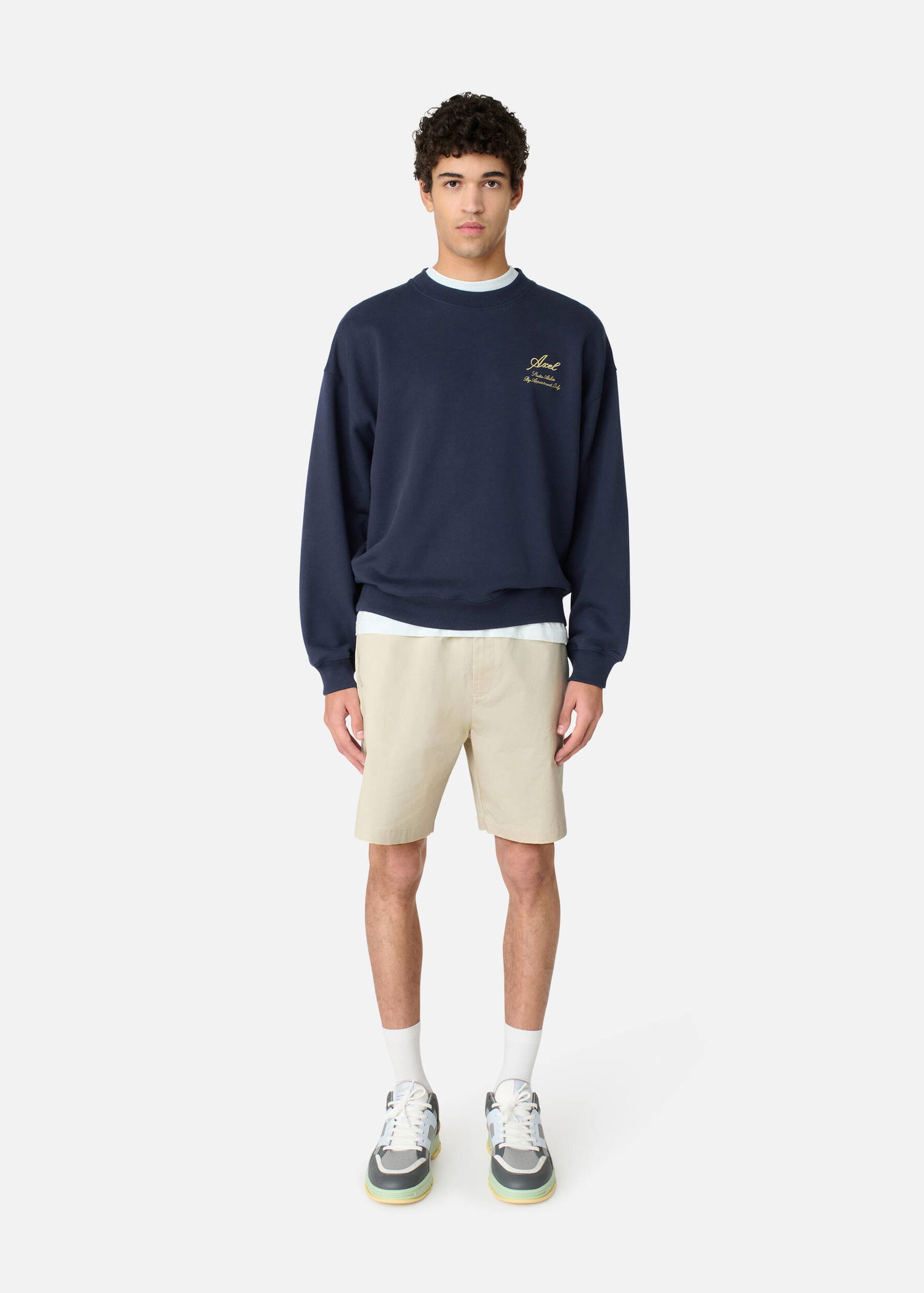 Navy Blue Embroidered Sweatshirt