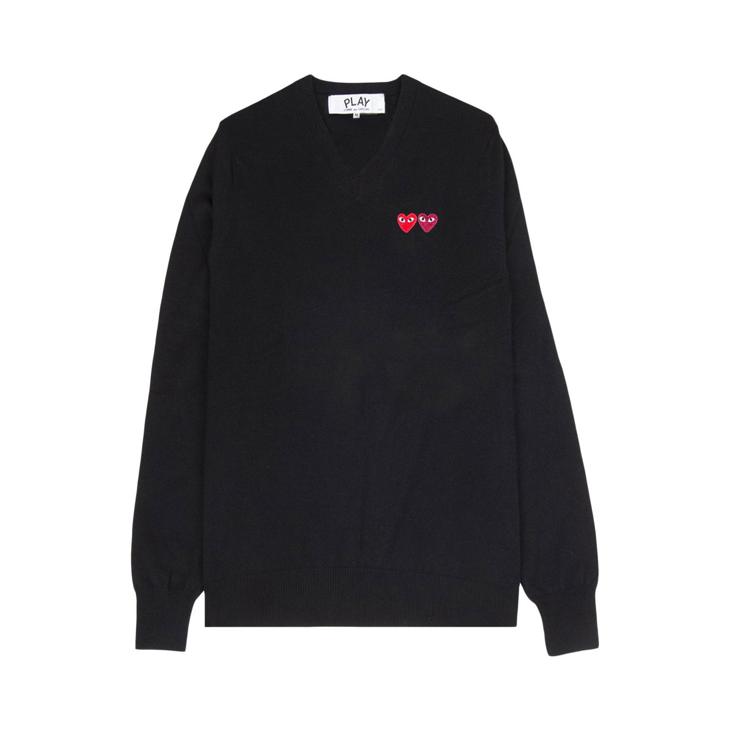 Sveter Comme des Garçons PLAY Double Heart V-Neck Sweater Čierna | AZ N056 051 1, 1
