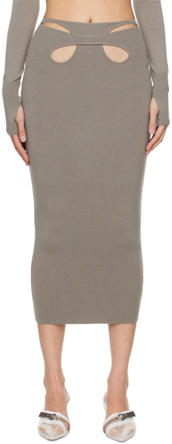 Sukňa Dion Lee Cutout Detail Knit Midi Skirt Šedá | A7784PS24, 0