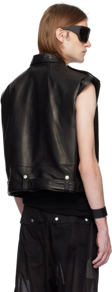 Vesta Rick Owens Rick Owens Hollywood Jumbo Bauhaus Leather Vest Čierna | RR01E5711 LHJP, 2