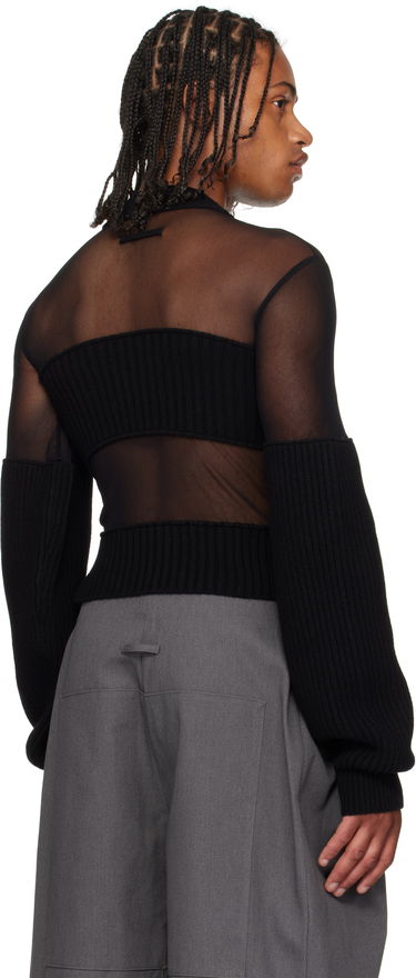 Tričká a tielka Jean Paul Gaultier Jean Paul Gaultier Mesh Cut Out Detail Top Čierna | 25/03-W-PO016-K002-00, 2