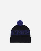 Knit Pom-Pom Beanie with Intarsia Logo