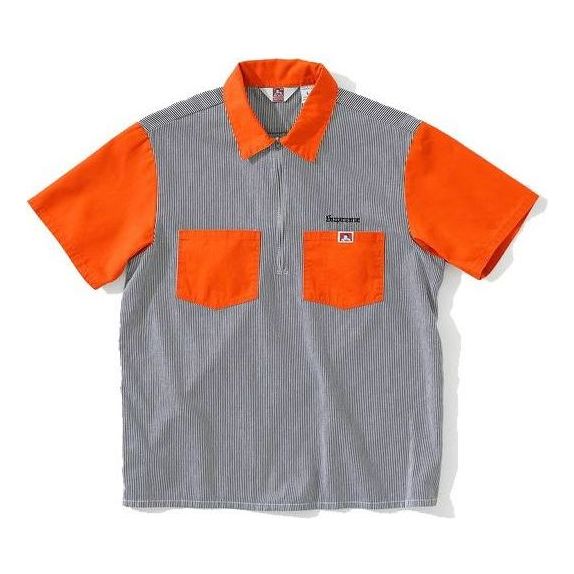 Polo tričko Supreme Ben Davis Half Zip Work Shirt Modrá | SUP-FW19-398, 0
