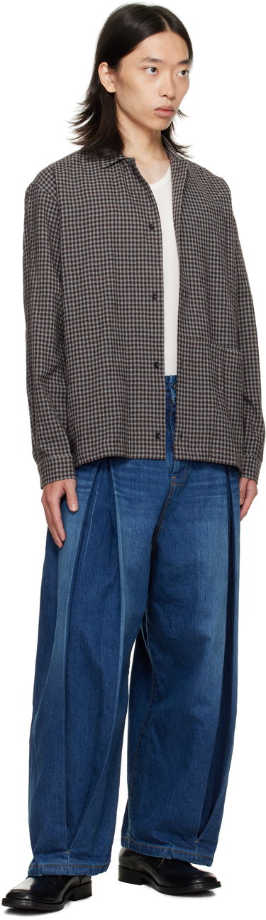 Džínsy sage NATION SAGE NATION Box Pleat Jeans Modrá | S074 BOX PLEAT TROUSER DENIM D, 3