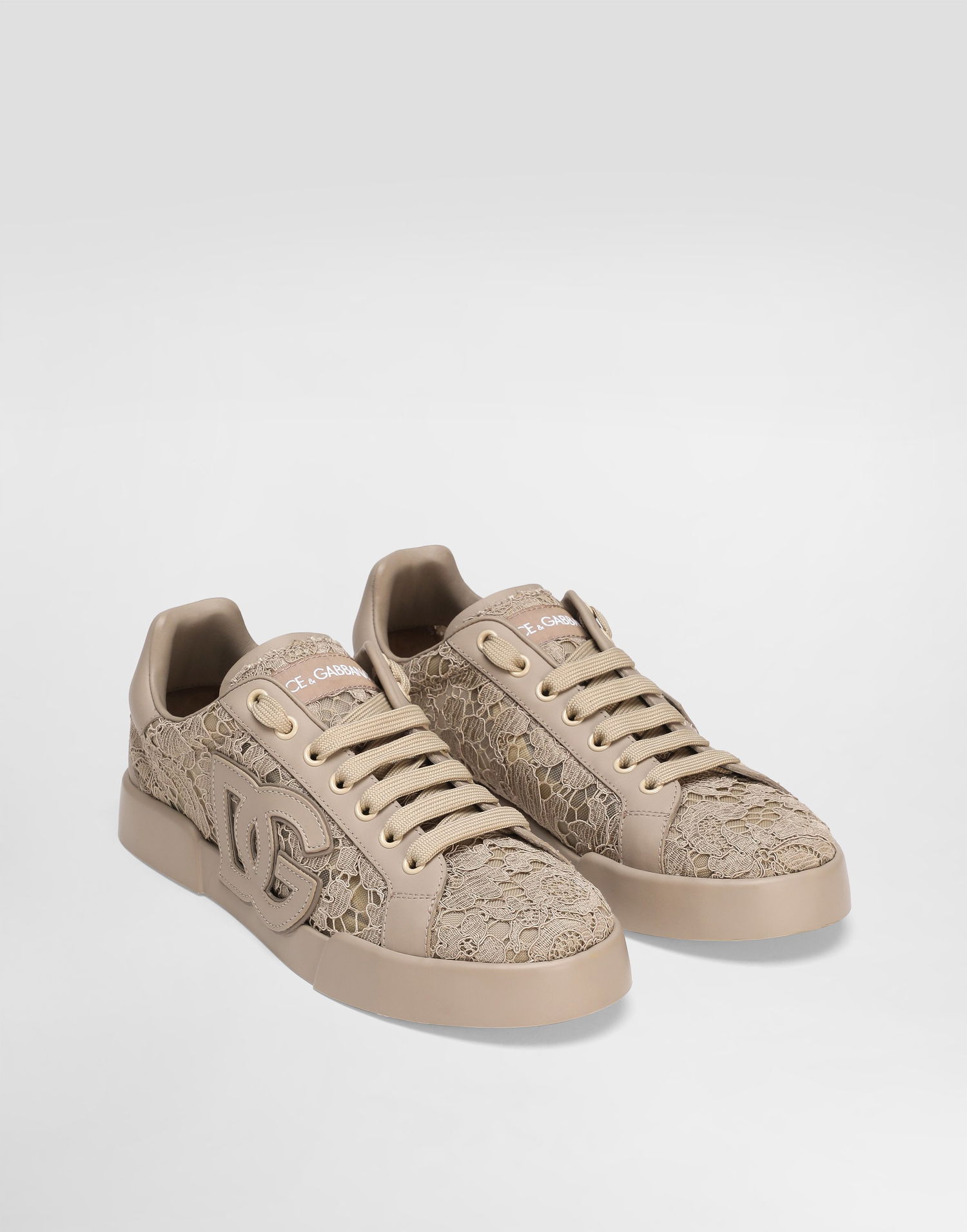 Tenisky a topánky Dolce & Gabbana Dolce & Gabbana Portofino Light Strobel Taormina Lace Calfskin Béžová | CK2343AI4468L725, 1