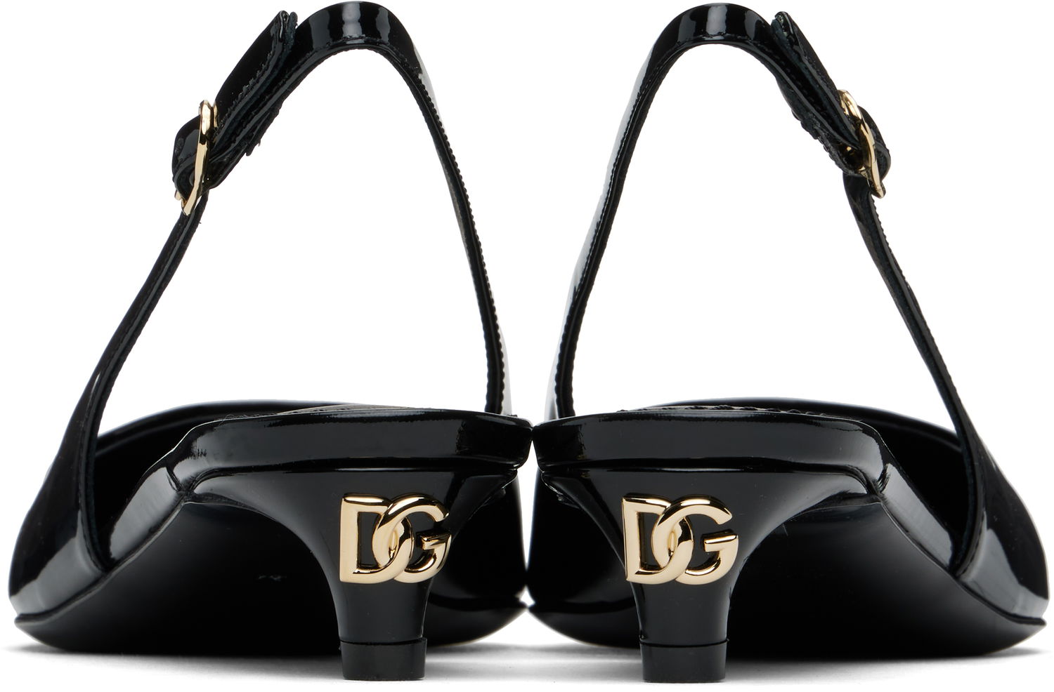 Tenisky a topánky Dolce & Gabbana Dolce&Gabbana Patent Slingback Kitten Heels Čierna | CG0701 A1471, 1