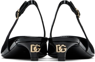Tenisky a topánky Dolce & Gabbana Dolce&Gabbana Patent Slingback Kitten Heels Čierna | CG0701 A1471, 1