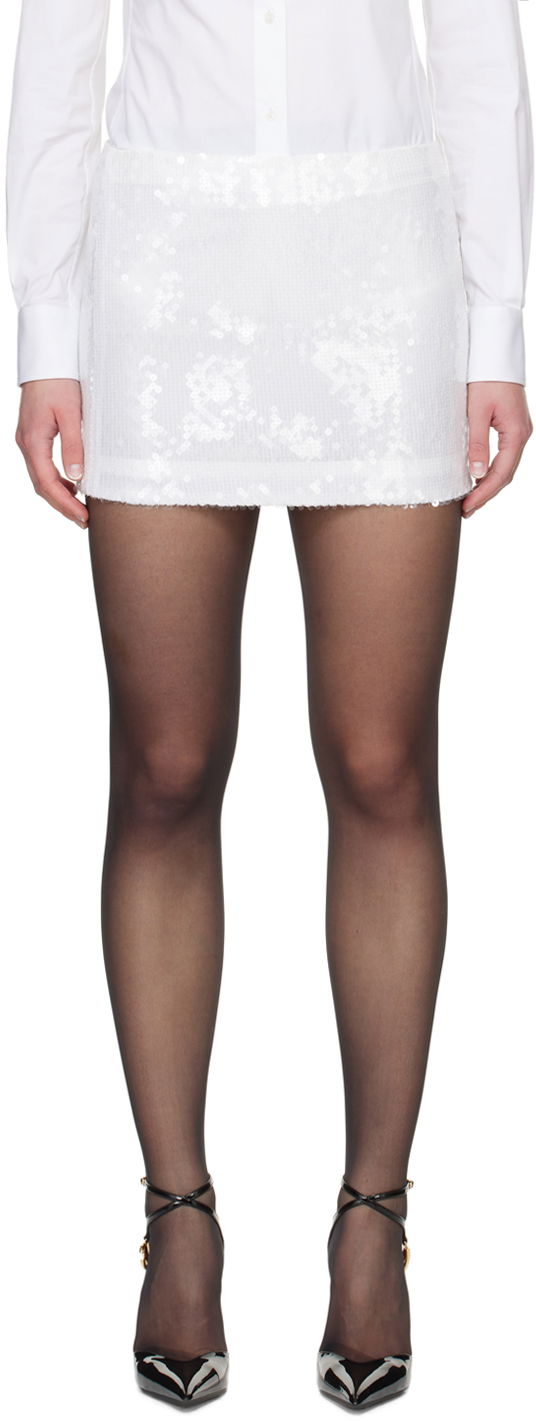 Sukňa Dolce & Gabbana Dolce&Gabbana Sequin Mini Skirt Biela | F4CRPT FLSEP, 0